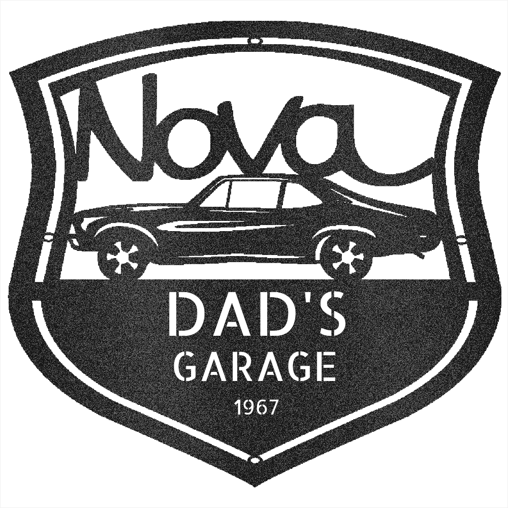 Black / 12 1968 Chevy Nova Custom Metal Sign – Personalized Vintage Car Wall Art