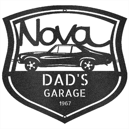 Black / 12 1968 Chevy Nova Custom Metal Sign – Personalized Vintage Car Wall Art