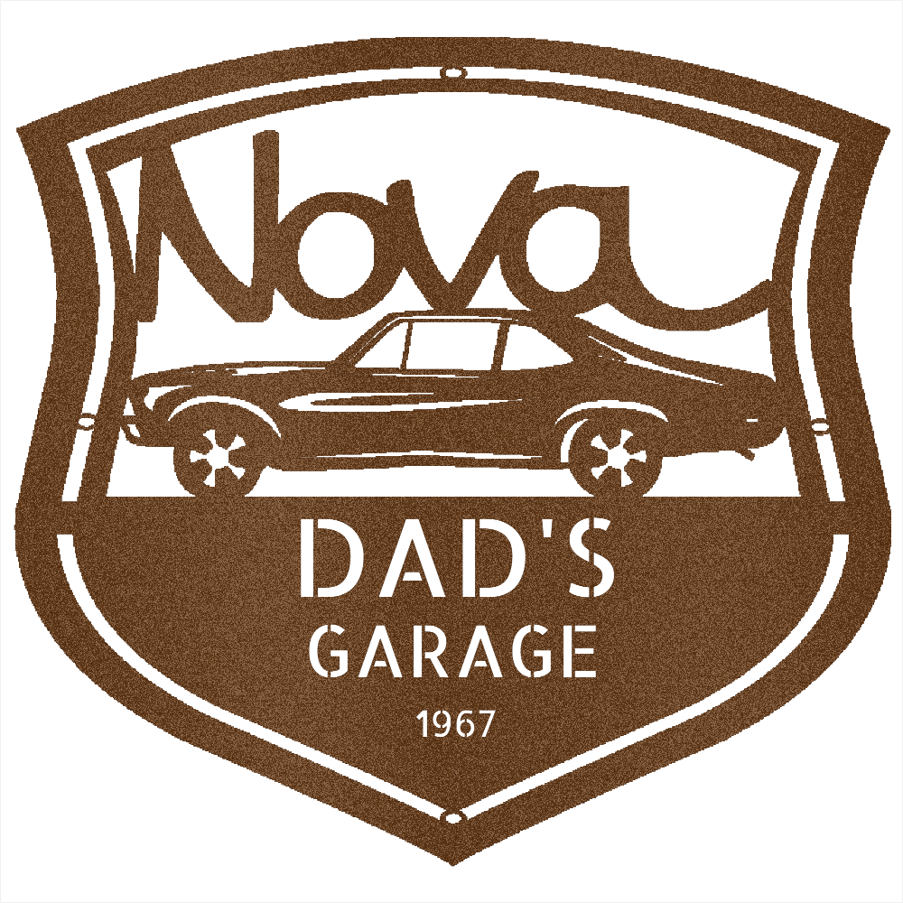 Copper / 12 1968 Chevy Nova Custom Metal Sign – Personalized Vintage Car Wall Art