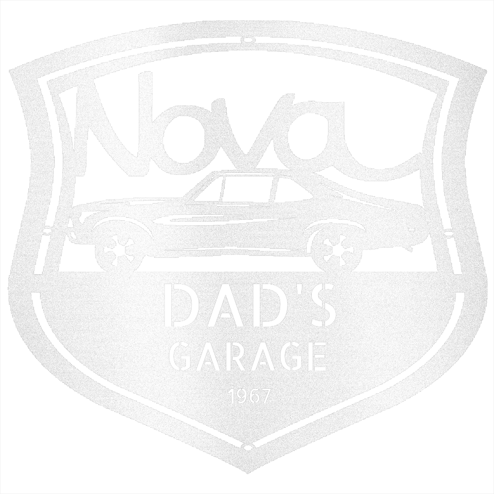 White / 12 1968 Chevy Nova Custom Metal Sign – Personalized Vintage Car Wall Art