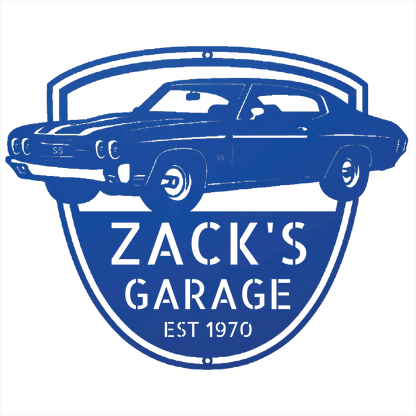 Blue / 12 1970 Chevelle SS Garage Sign