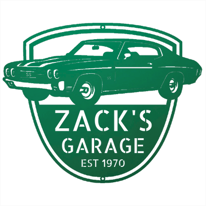 Green / 12 1970 Chevelle SS Garage Sign