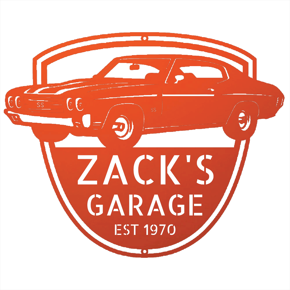 Orange / 12 1970 Chevelle SS Garage Sign
