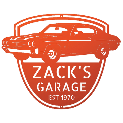 Orange / 12 1970 Chevelle SS Garage Sign