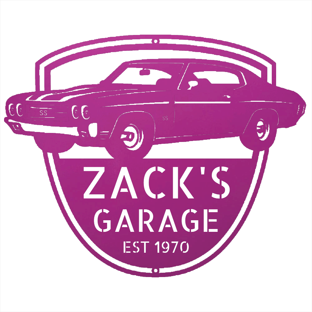Purple / 12 1970 Chevelle SS Garage Sign