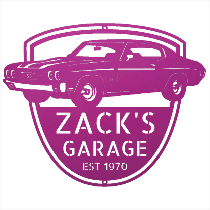 Purple / 12 1970 Chevelle SS Garage Sign