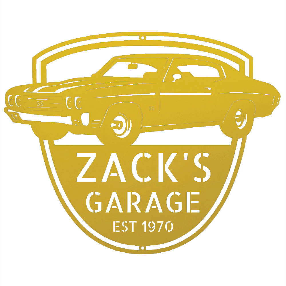 Yellow / 12 1970 Chevelle SS Garage Sign