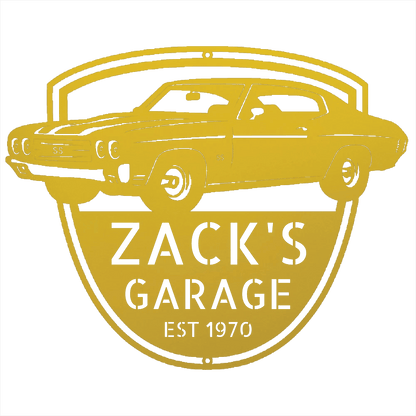 Yellow / 12 1970 Chevelle SS Garage Sign