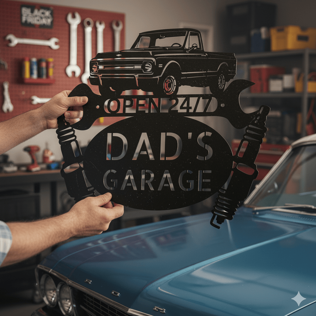 1970 Chevrolet C10 Truck Garage Sign – Personalized Vintage Pickup Metal Wall Art