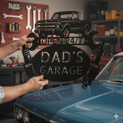 1970 Chevrolet C10 Truck Garage Sign – Personalized Vintage Pickup Metal Wall Art