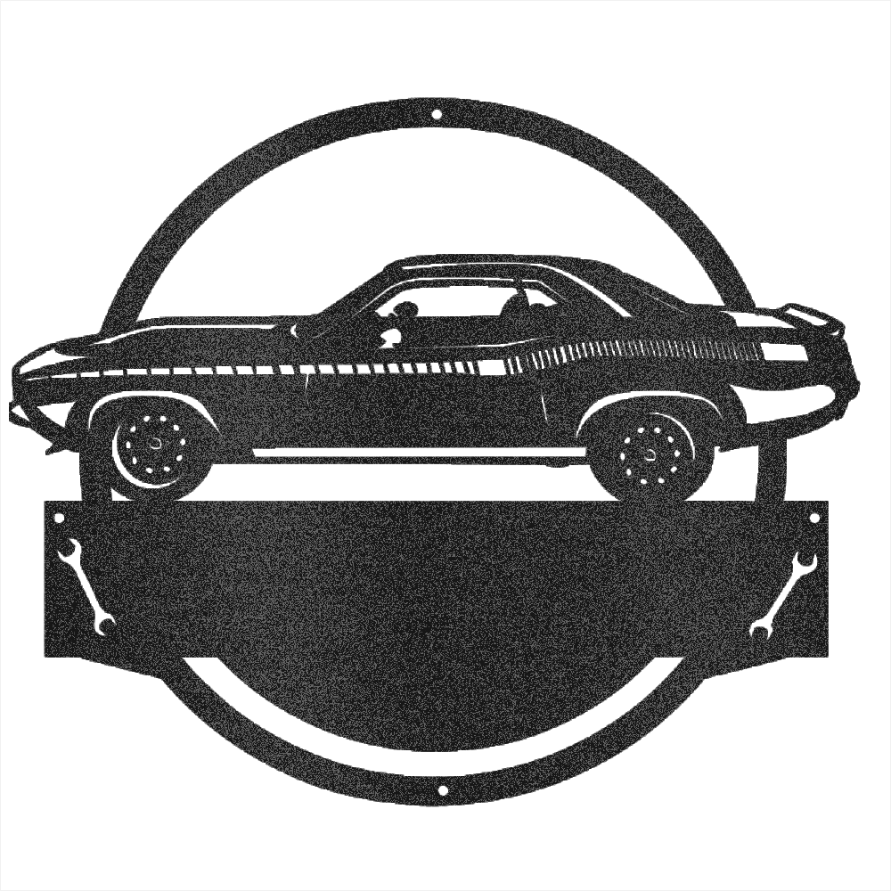 Black / 12 1970 Plymouth Cuda Garage Sign