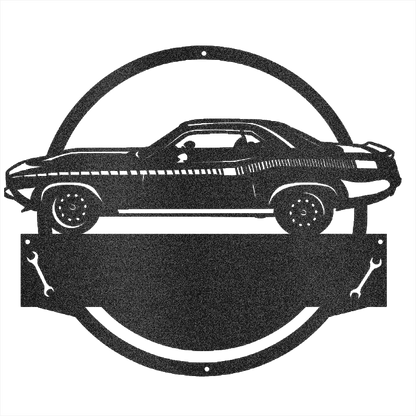 Black / 12 1970 Plymouth Cuda Garage Sign