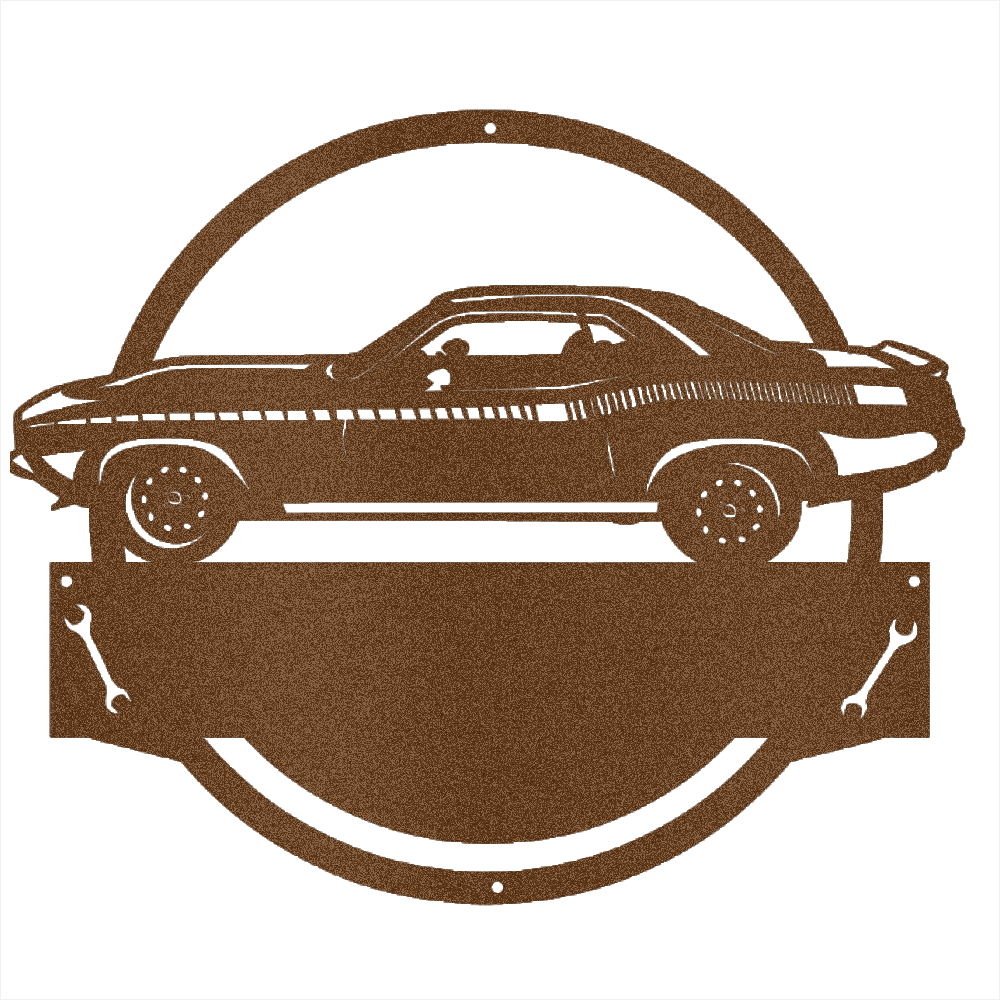 Copper / 12 1970 Plymouth Cuda Garage Sign