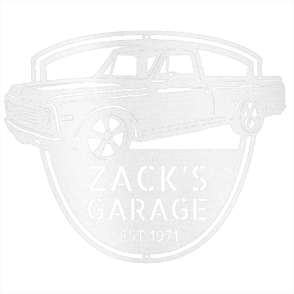 White / 12 1971 C10  Chevrolet  Garage Sign
