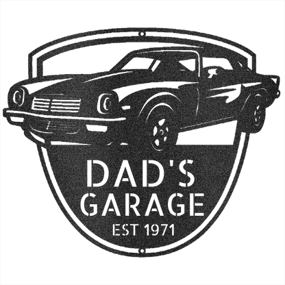 Black / 12 1971 Camaro Open 24/7 Garage Sign
