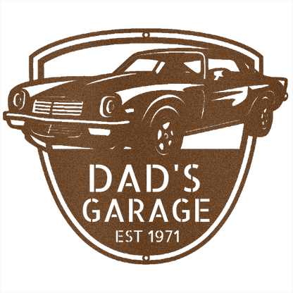 Copper / 12 1971 Camaro Open 24/7 Garage Sign