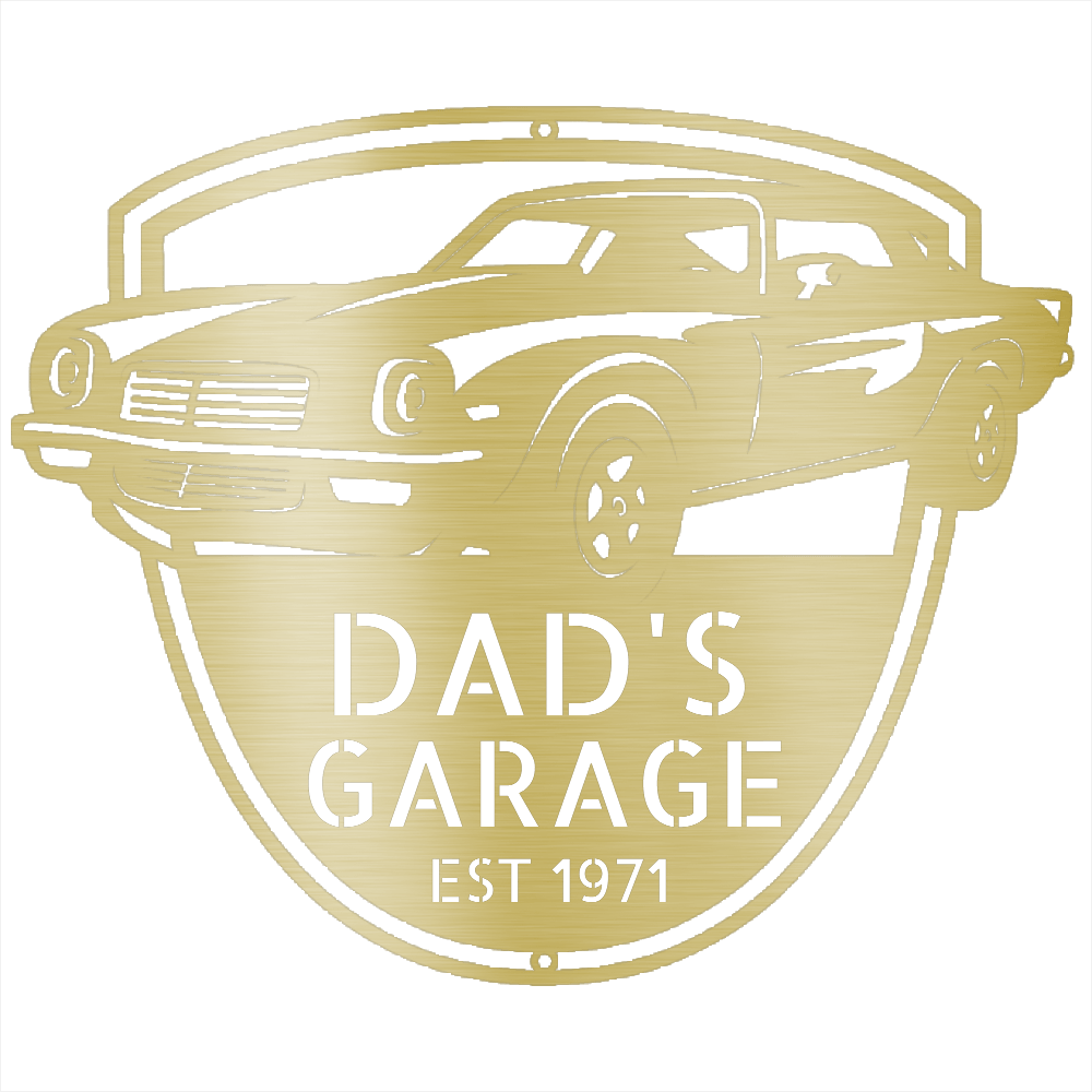Gold / 12 1971 Camaro Open 24/7 Garage Sign