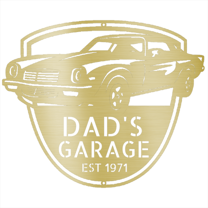 Gold / 12 1971 Camaro Open 24/7 Garage Sign