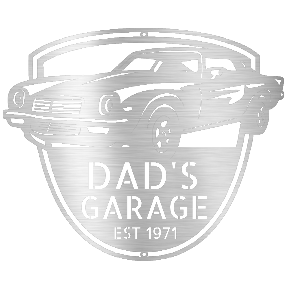 Silver / 12 1971 Camaro Open 24/7 Garage Sign