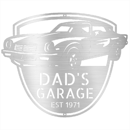 Silver / 12 1971 Camaro Open 24/7 Garage Sign