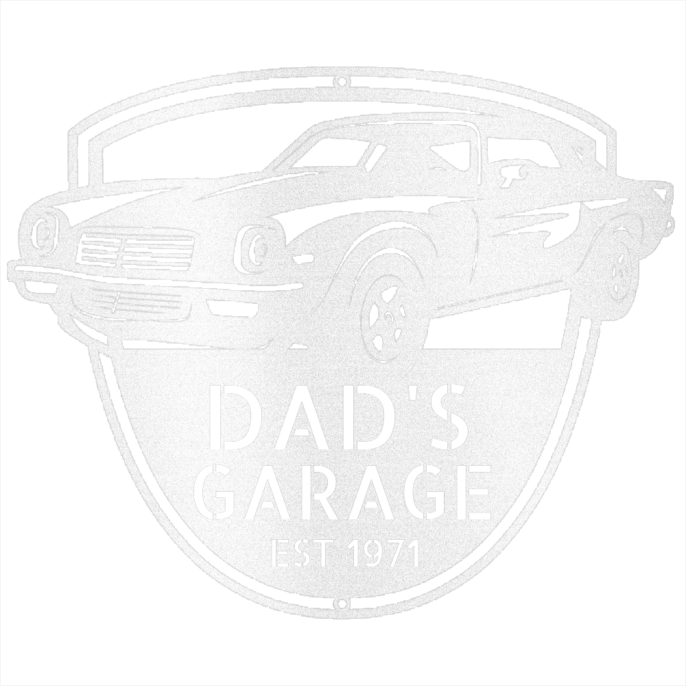 White / 12 1971 Camaro Open 24/7 Garage Sign