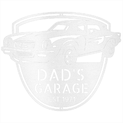 White / 12 1971 Camaro Open 24/7 Garage Sign