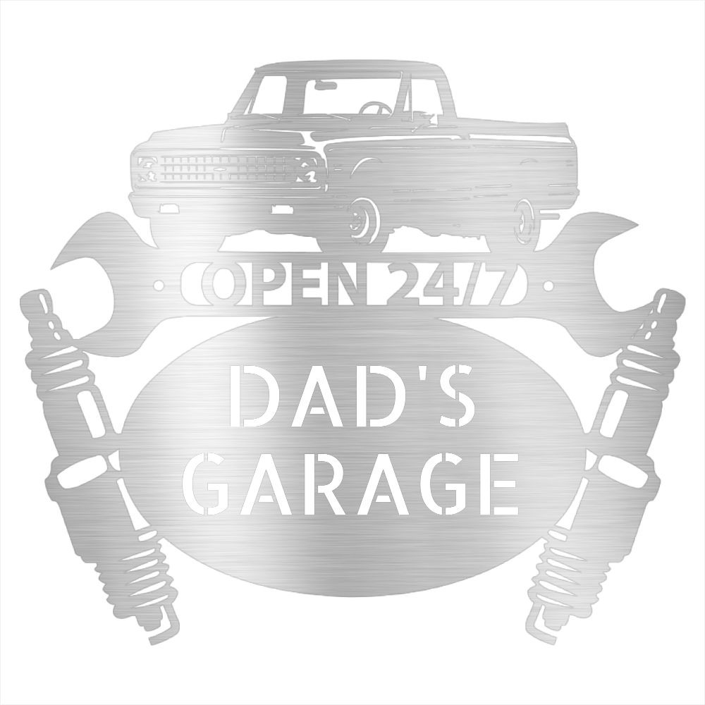 Silver / 12 1972 Chevy C10 Truck Metal Sign – Personalized Garage Wall Art for Pickup Lovers & Vintage Truck Owners