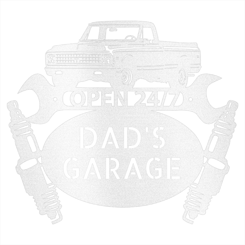 White / 12 1972 Chevy C10 Truck Metal Sign – Personalized Garage Wall Art for Pickup Lovers & Vintage Truck Owners