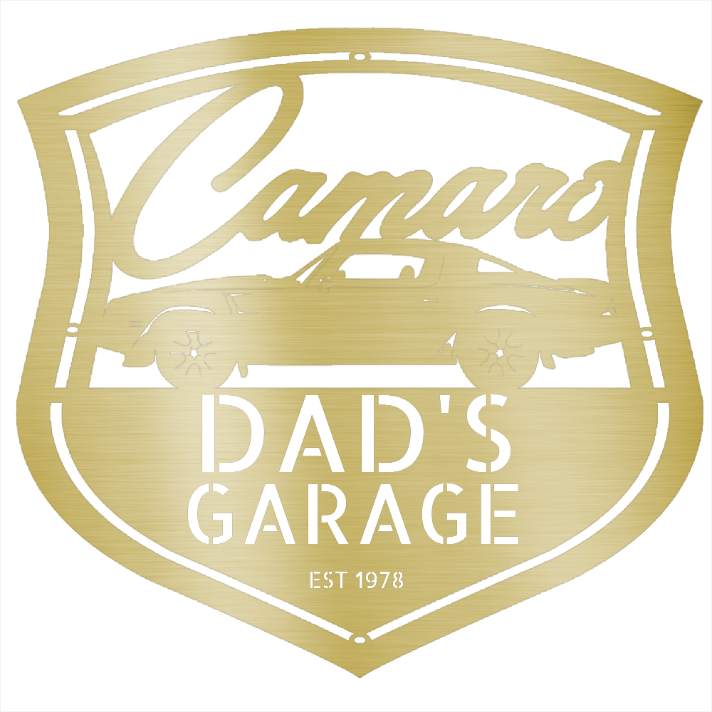 Gold / 12 1978 Camaro Z28 Metal Sign – Personalized Dad’s Garage Wall Art