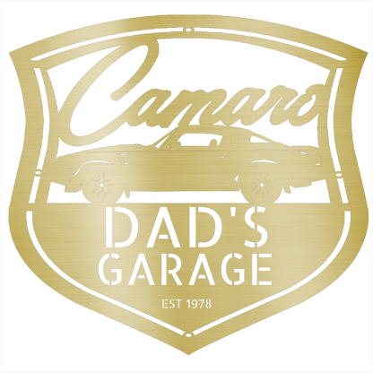 Gold / 12 1978 Camaro Z28 Metal Sign – Personalized Dad’s Garage Wall Art