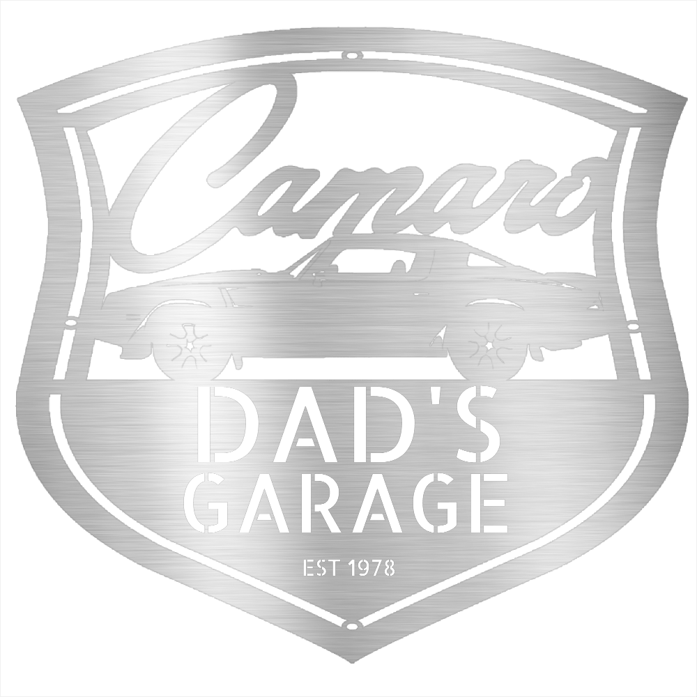 Silver / 12 1978 Camaro Z28 Metal Sign – Personalized Dad’s Garage Wall Art