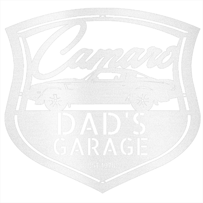 White / 12 1978 Camaro Z28 Metal Sign – Personalized Dad’s Garage Wall Art