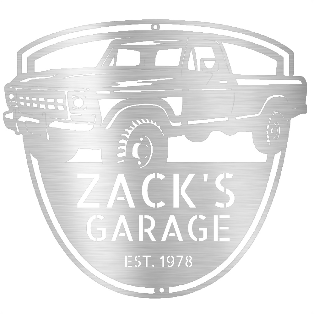 Silver / 12 1978 Ford F-250 Garage Sign