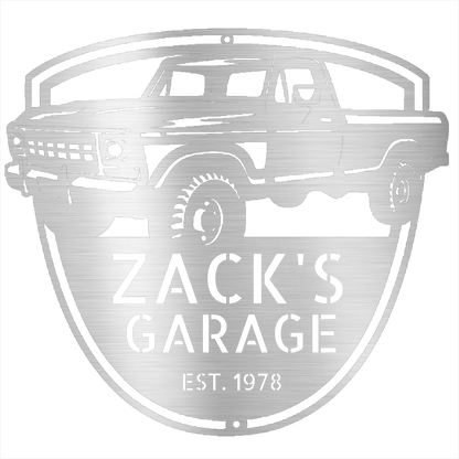 Silver / 12 1978 Ford F-250 Garage Sign