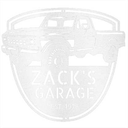 White / 12 1978 Ford F-250 Garage Sign
