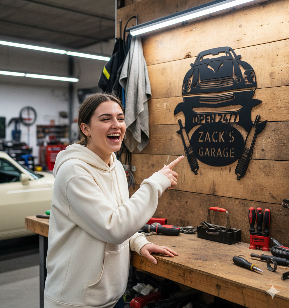 Wall Art GARAGE CAR SIGN - Personalized Car Camaro 1978 Steel Monogram Wall Art