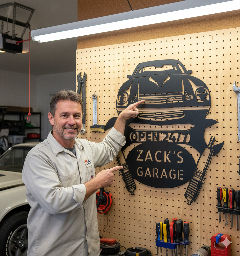 Wall Art GARAGE CAR SIGN - Personalized Car Camaro 1978 Steel Monogram Wall Art