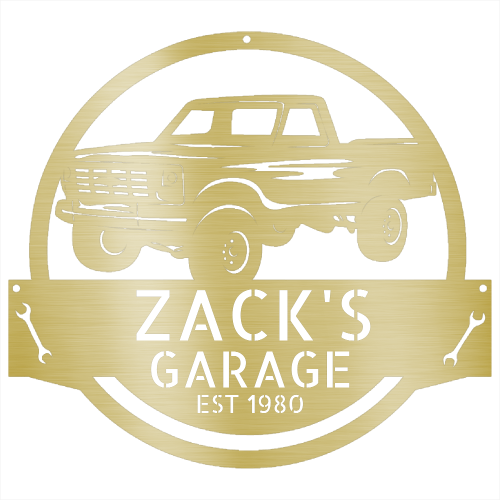 Gold / 12 1980 Ford F250  GRAGE SIGN Classic Truck Wall Decor
