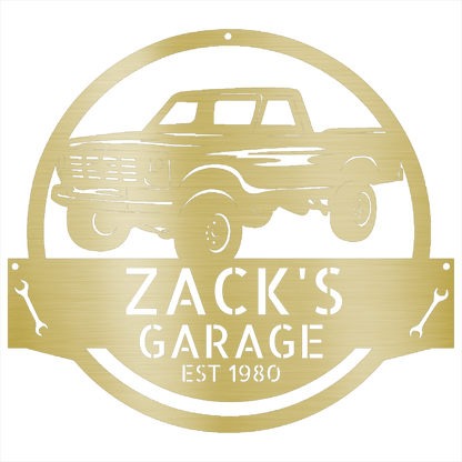 Gold / 12 1980 Ford F250  GRAGE SIGN Classic Truck Wall Decor