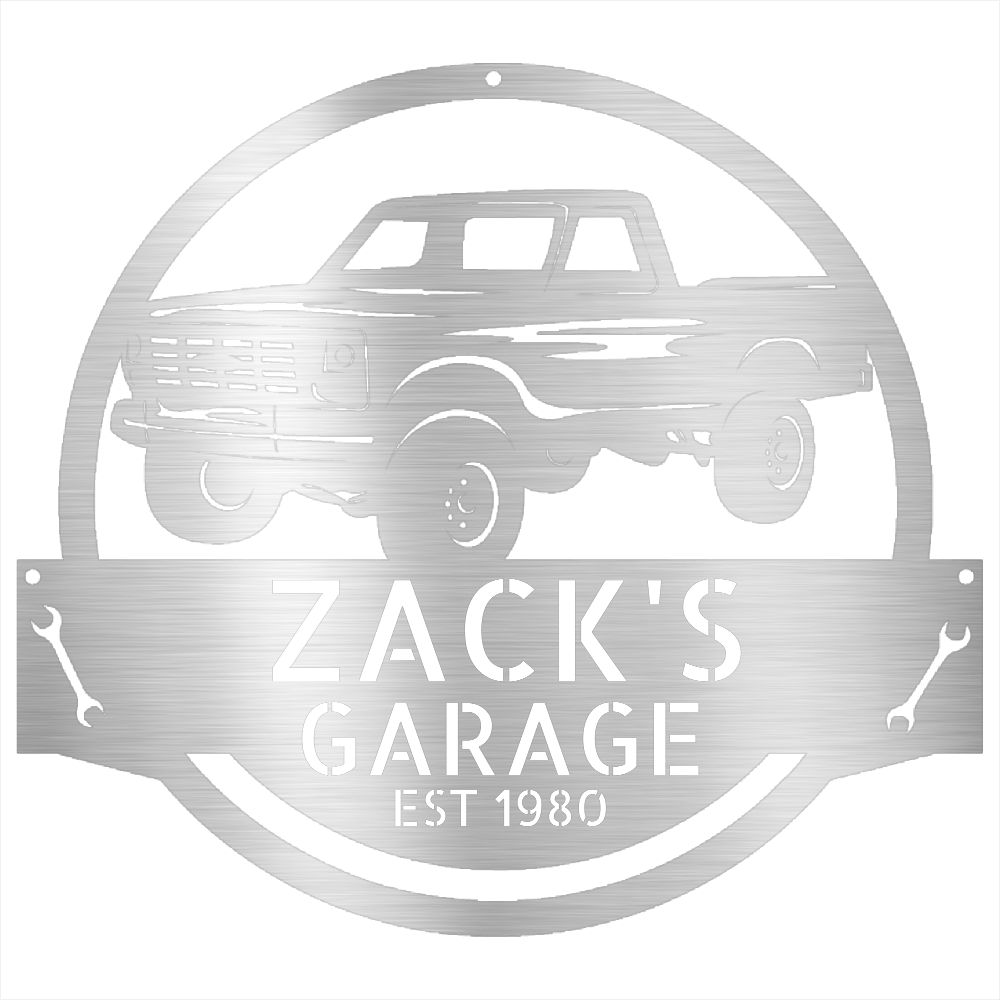 Silver / 12 1980 Ford F250  GRAGE SIGN Classic Truck Wall Decor