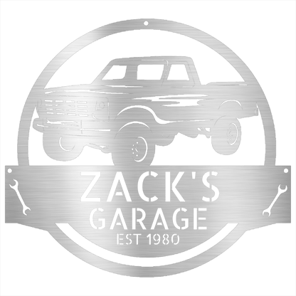 Silver / 12 1980 Ford F250  GRAGE SIGN Classic Truck Wall Decor