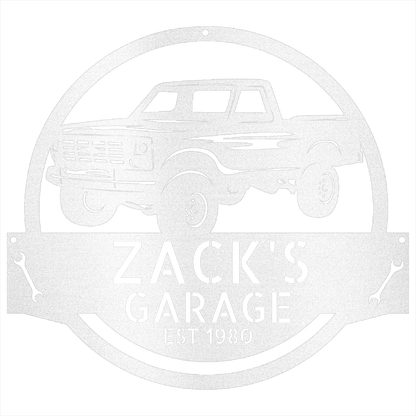 White / 12 1980 Ford F250  GRAGE SIGN Classic Truck Wall Decor