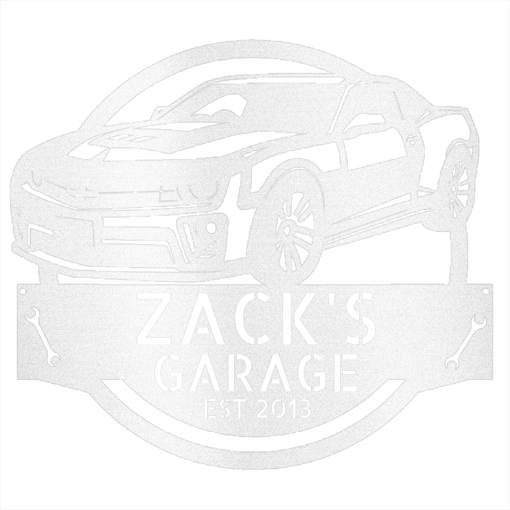 White / 12 2013 Camaro Garage Sign