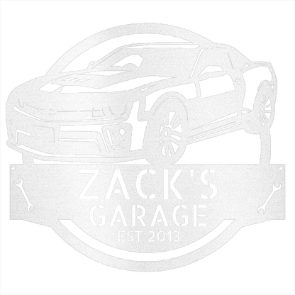 White / 12 2013 Camaro Garage Sign