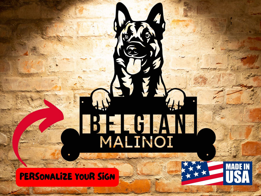Belgian Malinois Custom Dog Sign, Personalized Dog Address Sign, Animal Wall Art, Unique Home Decor, Animal Lover Gift
