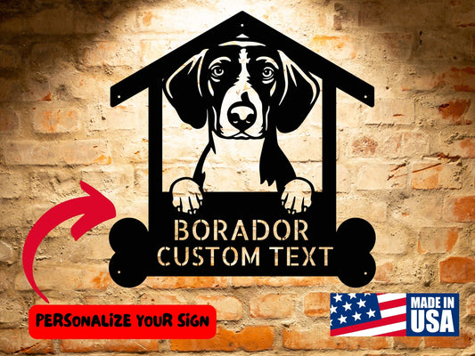 Personalized BORADOR DOG SIGN dog house sign.