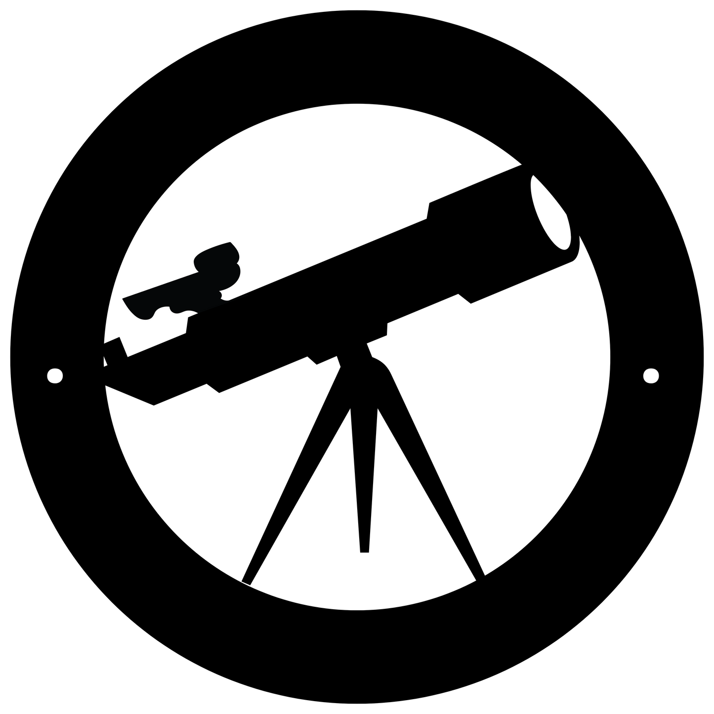 a black and white silhouette of a telescope