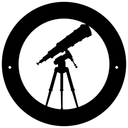 a black and white photo of a telescope