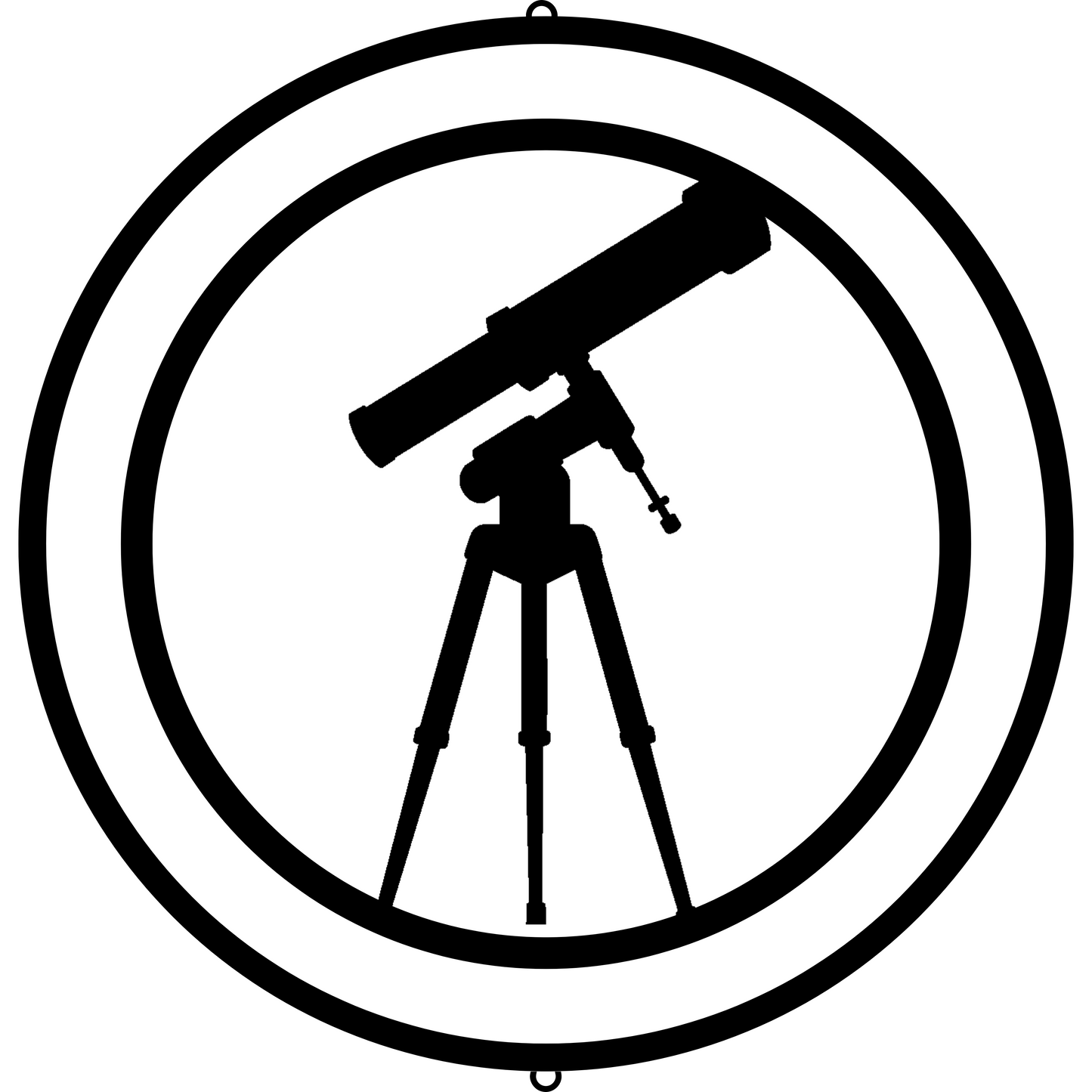 a black and white photo of a telescope