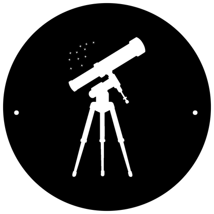 a black and white photo of a telescope